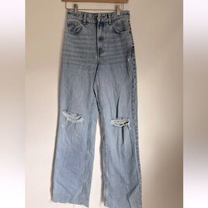 Zara high waisted pants Wide Leg With Distress Size 2